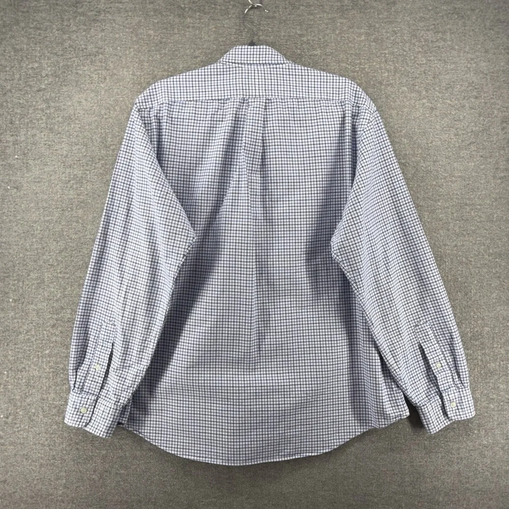 Polo Ralph Lauren Classic Fit Shirt Men Size XL Blue Check Button Up Flesh Pony